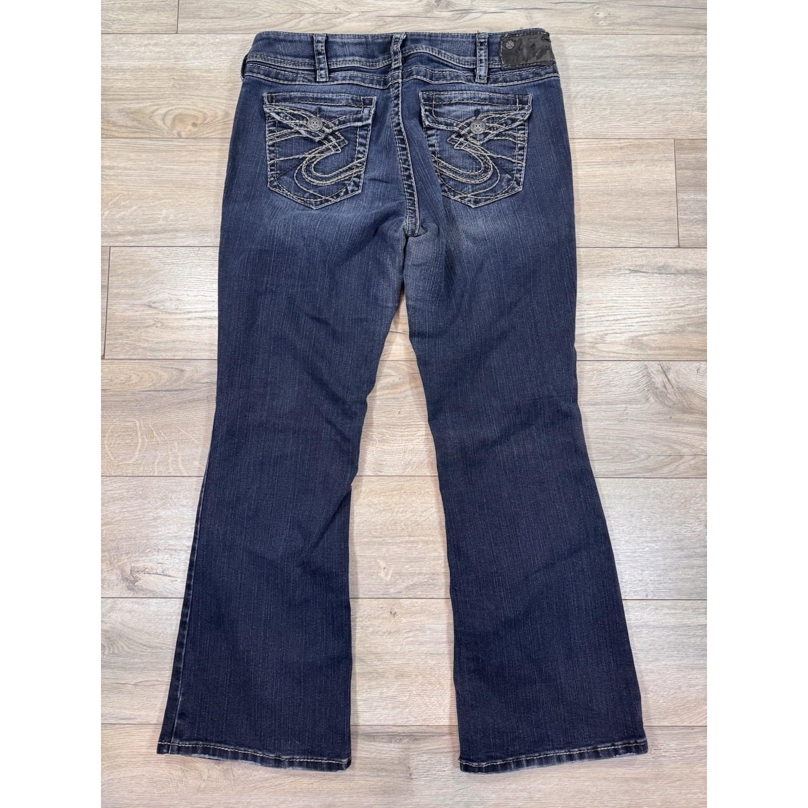 Silver Jeans Suki Surplus Womens 32x30 Blue Denim Embroidered Bootcut Distress Silver Jeans Suki Surplus Womens 32x30 Blue Denim Embroidered Bootcut Distress